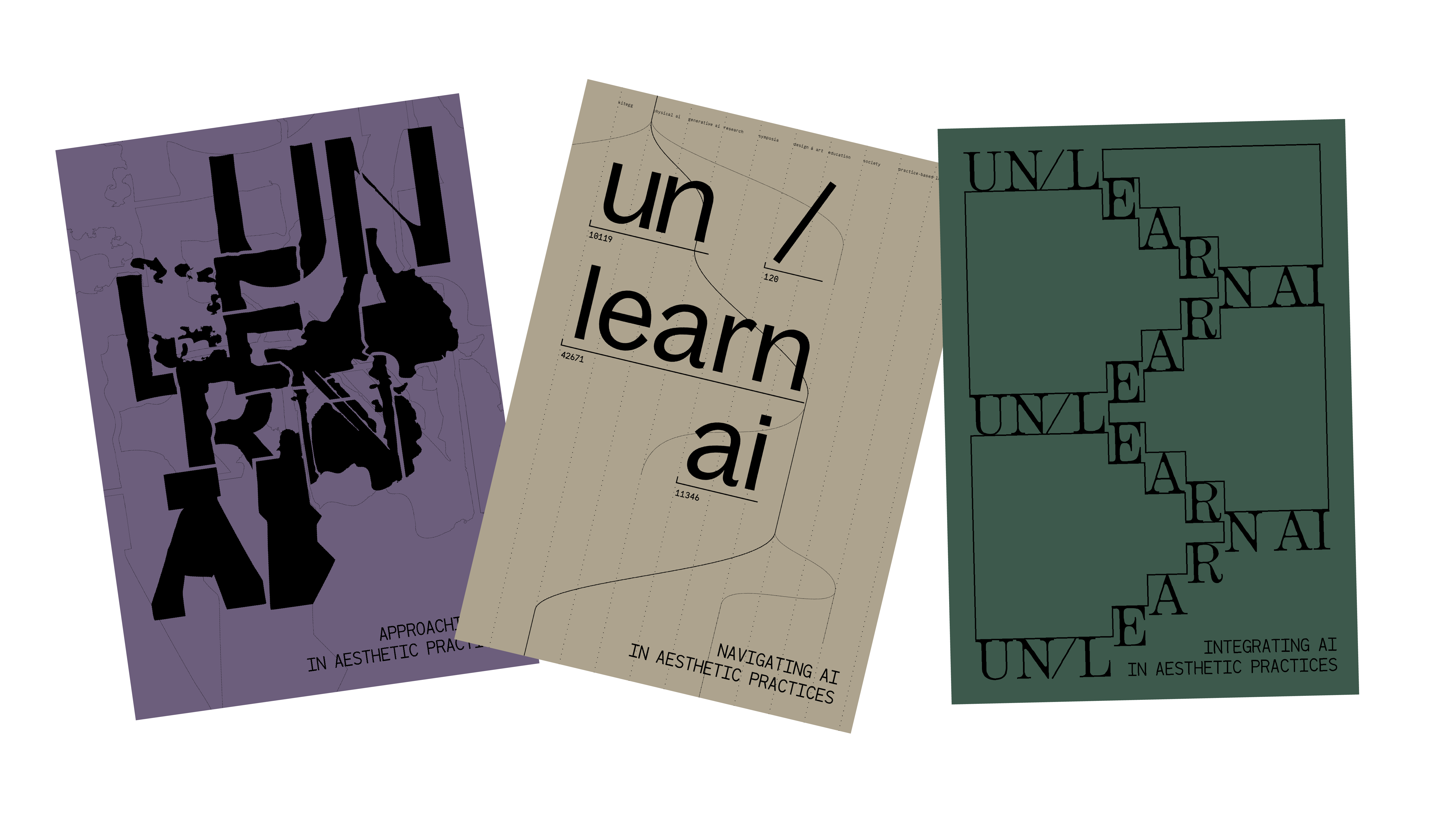 The three covers of the publications